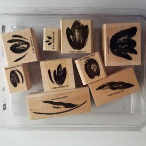 Stampin Up! Terrific Tulips Two-Step Stampin Set of 9 mounted stamps